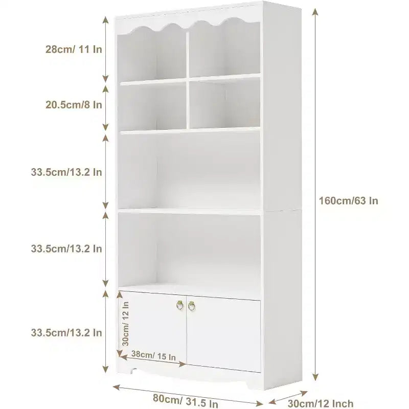 Libreria a 5 Ripiani in Legno, Scaffale per Esposizione Alto 160 cm, Libreria Autoportante, per Casa, Ufficio, Studio, Cucina