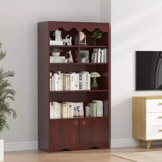 Libreria a 5 Ripiani in Legno, Scaffale per Esposizione Alto 160 cm, Libreria Autoportante, per Casa, Ufficio, Studio, Cucina